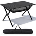 hausprofi campingtisch klappbar 120x70x70cm gross fuer 4-6 personen klapptisch aluminium 100 kg belastbar falttisch mit tragetasche outdoortisch tragbar fuer camping picknick garten balkon schwarz