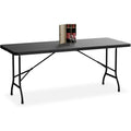 relaxdays gartentisch klappbar hbt 72 x 180 x 74 cm kunststoff stahl wetterfest 8 personen campingtisch schwarz