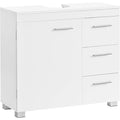 waschbeckenunterschrank 3 schubladen 30x70x64 cm wolkenweiss bbk503w10 badezimmerschrank badschrank 30 x 70 x 64 cm mit fuessen wolkenweiss bbk503w10