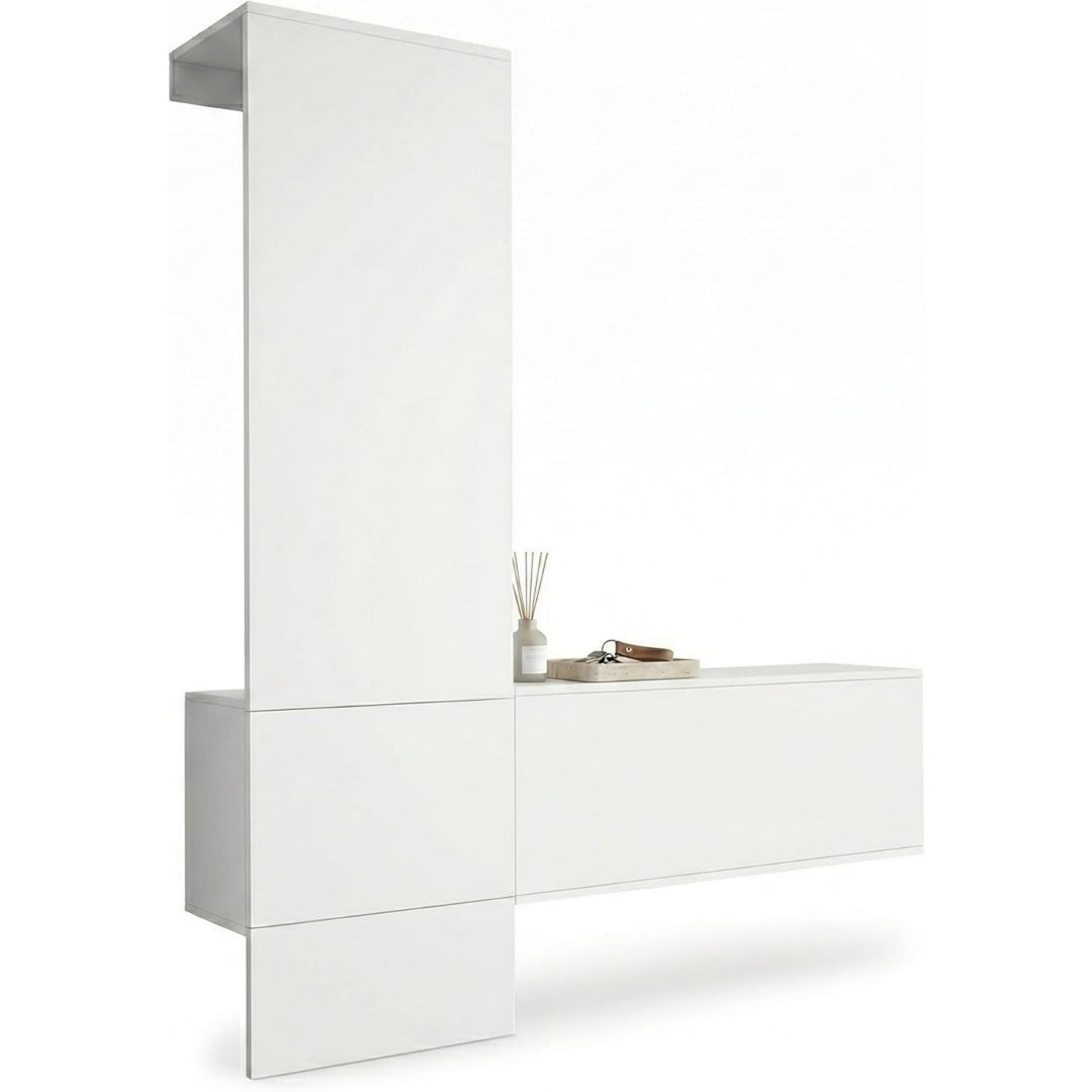 garderoben-set nivo minimalistische flurgarderobe mit push-to-open made in germany eingangsmoebel weiss matt 52 x 193 x 35 cm