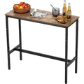 bartisch bistrotisch kneipentisch mit metallrahmen schmaler langer kuechentisch esstisch 991 x 406 x 902 mm ausstellungstisch fuer wohnzimmerpartys pubs esszimmer cafes braun schwarz