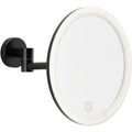 tesa visioon led-kosmetikspiegel - kabelloser schminkspiegel mit dimmbarer beleuchtung - touch control integrierter akku 5-fache vergroesserung gelenkarm - wandmontage ohne bohren - 18 cm - schwarz
