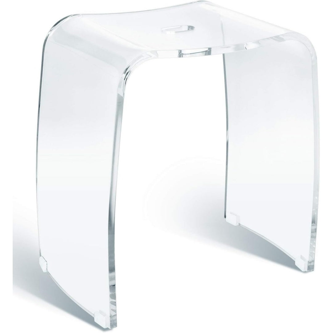 badhocker meran transparenter acryl duschhocker mit griff ergonomischer sitzflaeche rutschsicheren gummifuessen zeitlosem design bis 180 kg belastbar