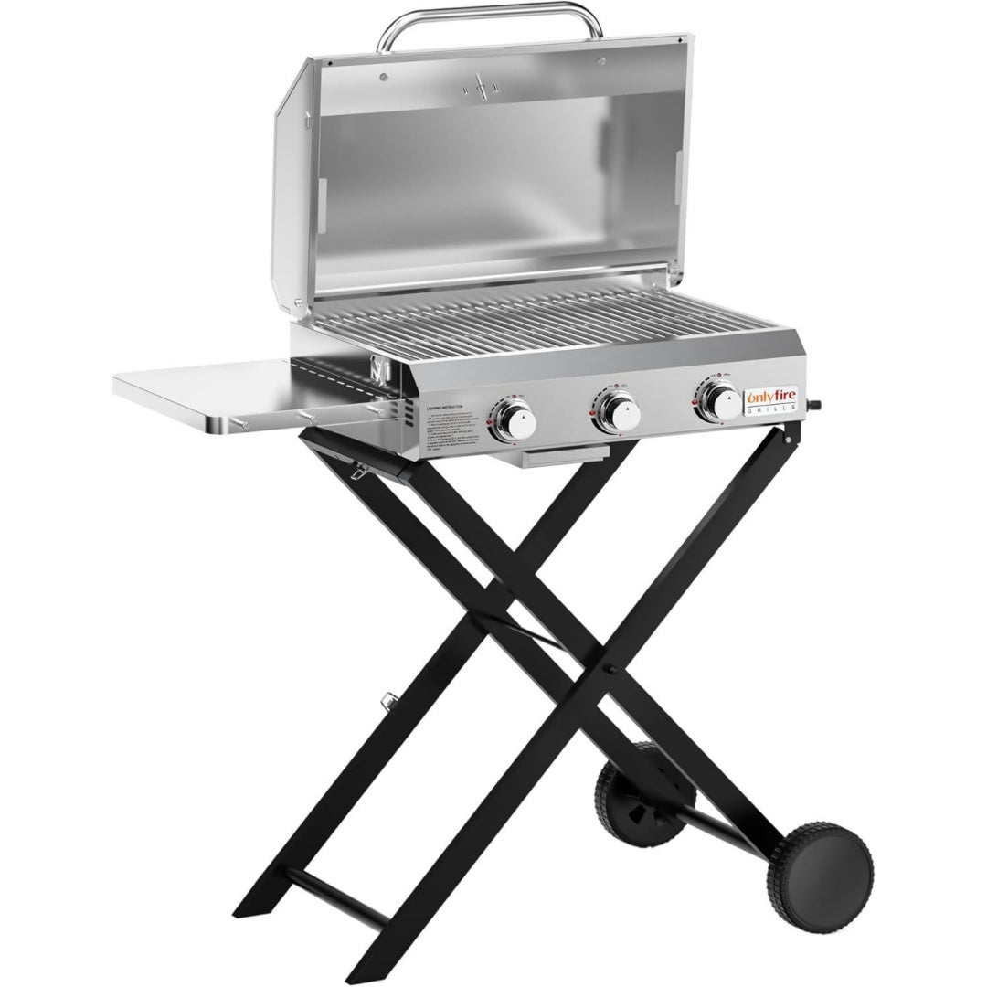 3 brenner gas grillwagen grill gasgrill mit grillrost 7kw grillflaeche 56534cm mit seitentischen faltbarem rollwagen rollen thermometer fuer outdoor camping balkon garten