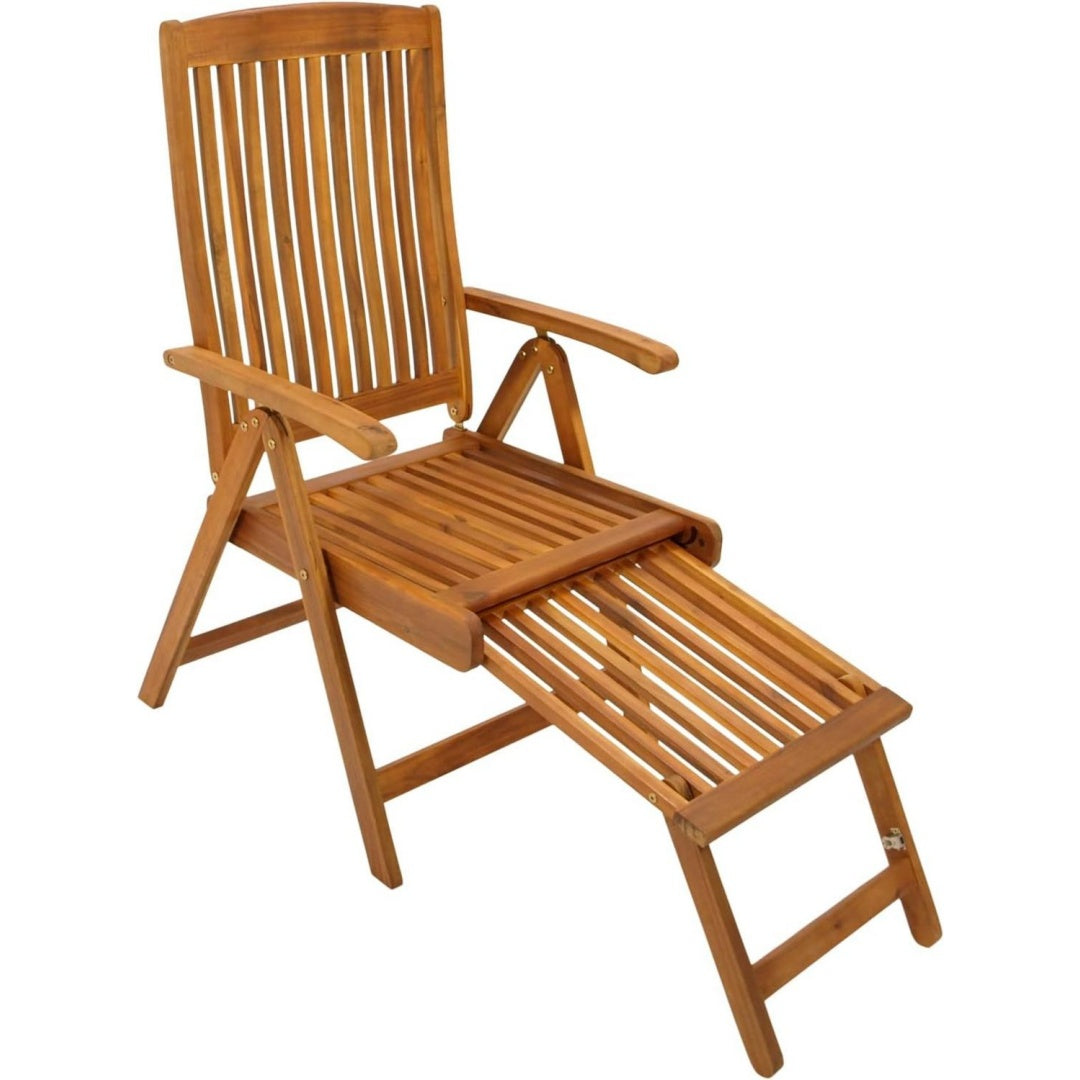 degamo klappessel relaxsessel maracana mit ausziehbarem fussteil klappbar verstellbar und ausziehbar akazienholz braun geoelt outdoor