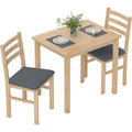 essgruppe holz platzsparend mit 2 stuehlen 80 x 60 cm naturholz esstisch esszimmergruppe sitzgruppe rechteckig kuechentisch gepolsterte essstuehle fuer kleine raum esszimmer
