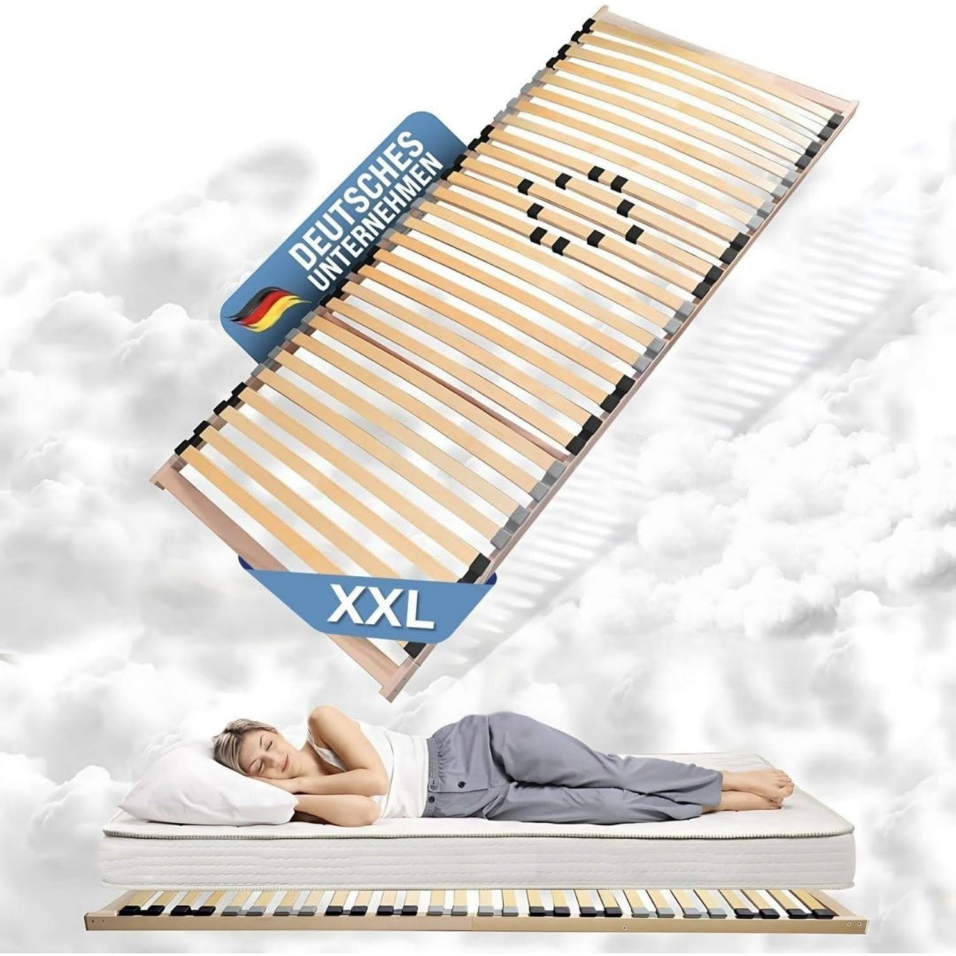 coemo xxl lattenrost big size extra stabil bis 200 kg belastbar 140x200 cm mit haertegradeinstellung 28 elastische leisten fuer alle matratzentypen durchgehende seitenholme diy selbstmontage