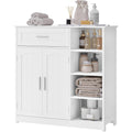 eugad badezimmerschrank badschrank schmal aufbewahrungsschrank mit 1 schublade 2 tueren verstellbaren ablagen bad schrank stehend kommode badezimmer 80x805x30 cm weiss